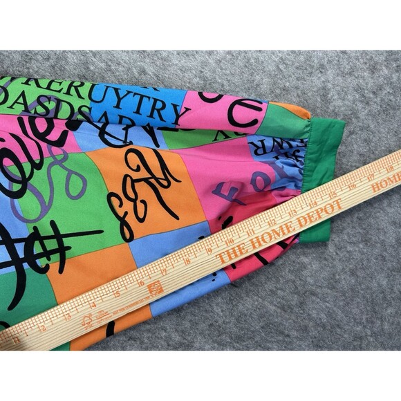 Jodifl Top Women's Small Colorful Artsy Designer 3/4 Sleeve Blouse Lightweight - Picture 7 of 9